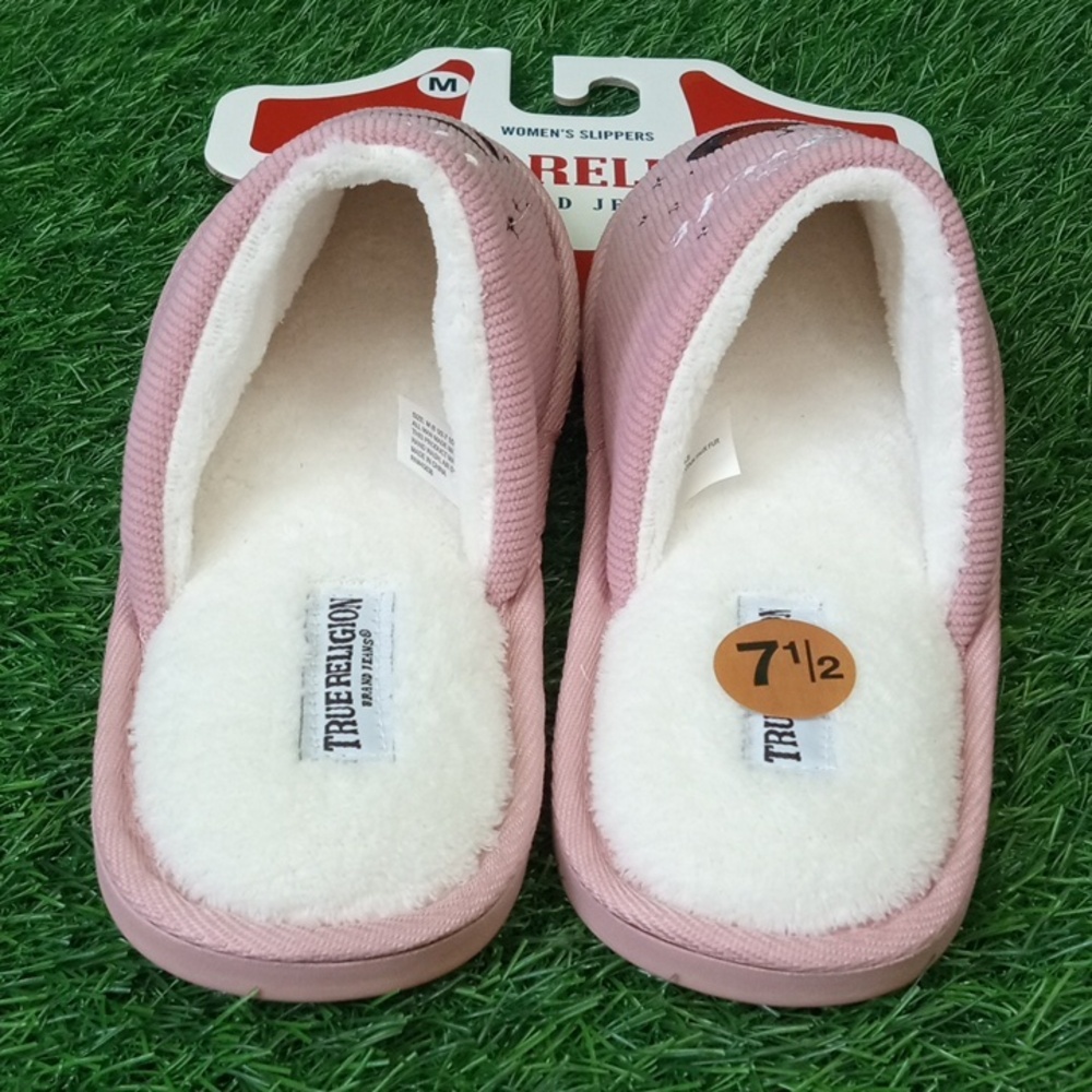 👠🍒 True Religion Women's Pink Cherry Slip-On Slippers - Picture 4 of 6